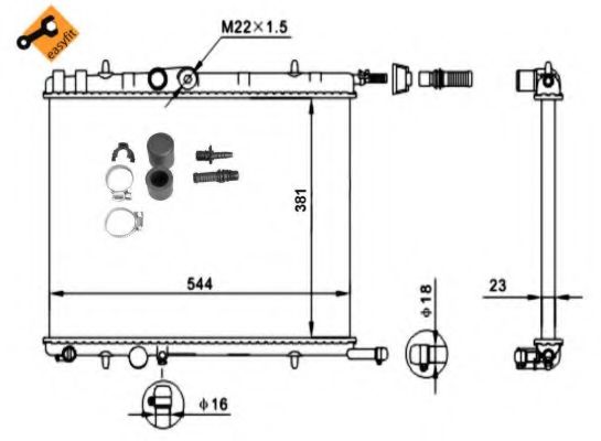 NRF - 58414 - Радиатор, охлаждение двигателя