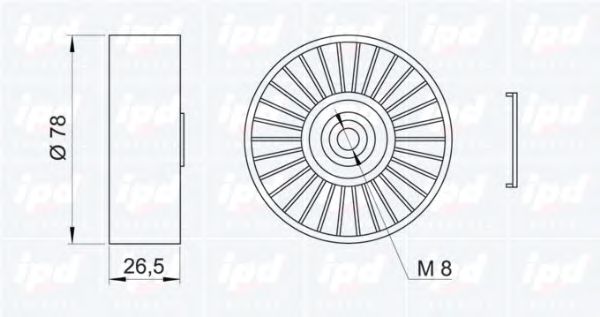 IPD - 14-0097 - Натяжной ролик, поликлиновойремень (Ременный привод)