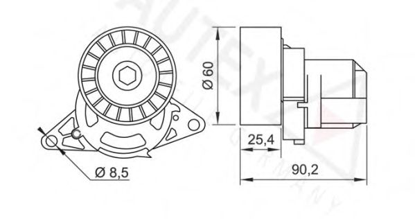 AUTEX - 654434 - Натяжная планка, поликлиновой ремень (Ременный привод)