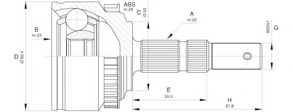 OPEN PARTS - CVJ5526.10 - Шарнирный комплект, приводной вал (Привод колеса)