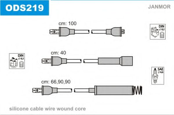 JANMOR - ODS219 - Комплект проводов зажигания (Система зажигания)