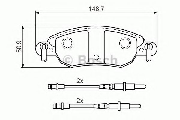 BOSCH - 0 986 424 598 - Комплект тормозных колодок, дисковый тормоз (Тормозная система)