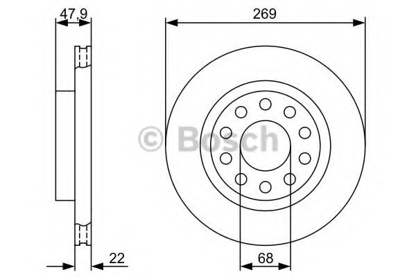 BOSCH - 0 986 479 366 - Тормозной диск (Тормозная система)