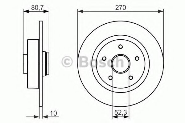 BOSCH - 0 986 479 607 - Тормозной диск (Тормозная система)