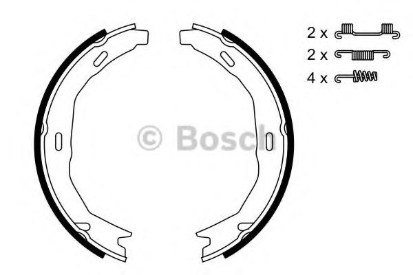 BOSCH - 0 986 487 723 - Комплект тормозных колодок, стояночная тормозная система (Тормозная система)