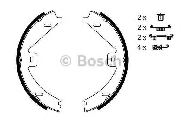 BOSCH - 0 986 487 752 - Комплект тормозных колодок, стояночная тормозная система (Тормозная система)