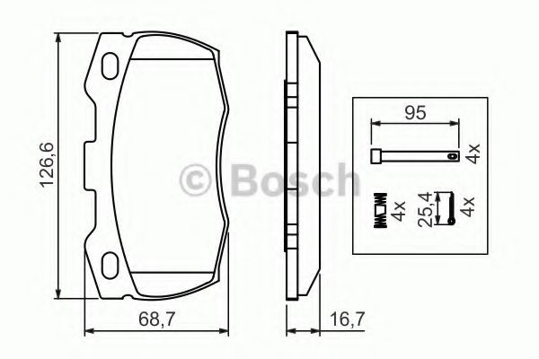 BOSCH - 0 986 494 291 - Комплект тормозных колодок, дисковый тормоз (Тормозная система)