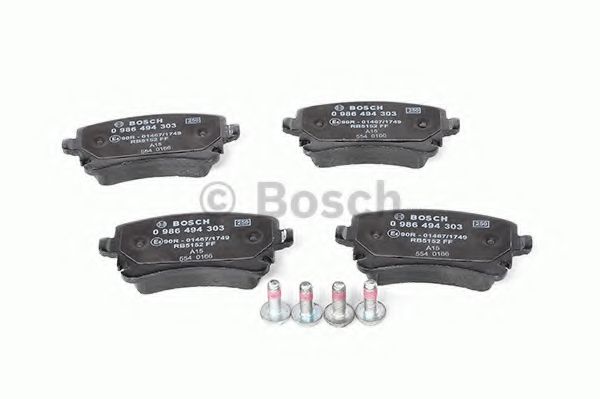 BOSCH - 0 986 494 303 - Комплект тормозных колодок, дисковый тормоз (Тормозная система)