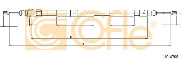 COFLE - 10.4708 - Трос, стояночная тормозная система (Тормозная система)