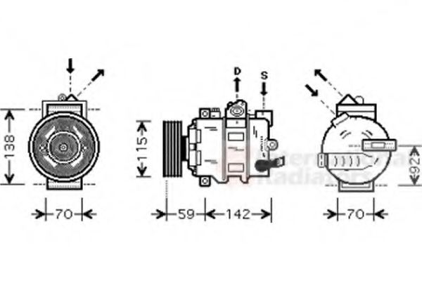 VAN WEZEL - 0300K270 - Компрессор, кондиционер (Кондиционер)