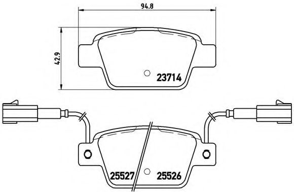 BREMBO - P 23 135 - Комплект тормозных колодок, дисковый тормоз (Тормозная система)