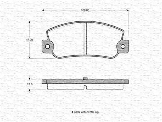 MAGNETI MARELLI - 363702160179 - Комплект тормозных колодок, дисковый тормоз (Тормозная система)