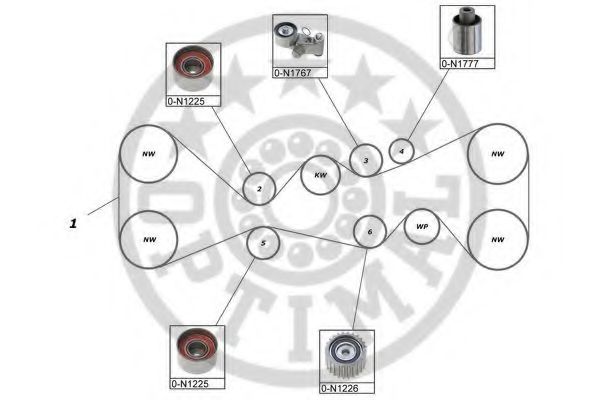 OPTIMAL - SK-1719 - Комплект ремня ГРМ (Ременный привод)