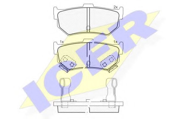 ICER - 180600 - Комплект тормозных колодок, дисковый тормоз (Тормозная система)