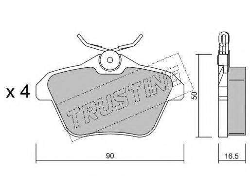 TRUSTING - 115.0 - Комплект тормозных колодок, дисковый тормоз (Тормозная система)