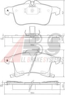 A.B.S. - 37361 OE - Комплект тормозных колодок, дисковый тормоз (Тормозная система)