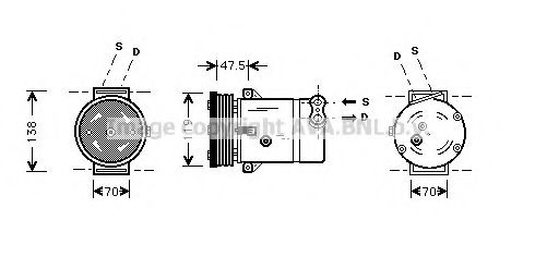 AVA QUALITY COOLING - OLAK273 - Компрессор, кондиционер (Кондиционер)