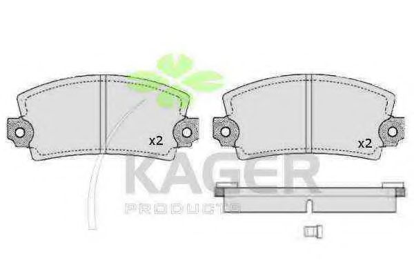 KAGER - 35-0389 - Комплект тормозных колодок, дисковый тормоз