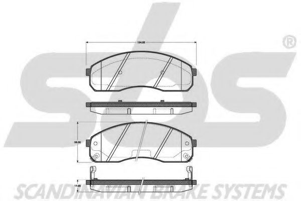 SBS - 1501223504 - Комплект тормозных колодок, дисковый тормоз (Тормозная система)