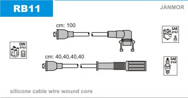 JANMOR - RB11 - Комплект проводов зажигания (Система зажигания)