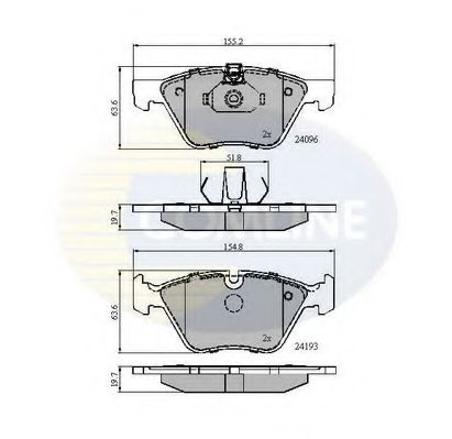 COMLINE - CBP01300 - Комплект тормозных колодок, дисковый тормоз (Тормозная система)