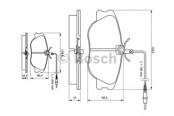 BOSCH - 0 986 424 033 - Комплект тормозных колодок, дисковый тормоз (Тормозная система)