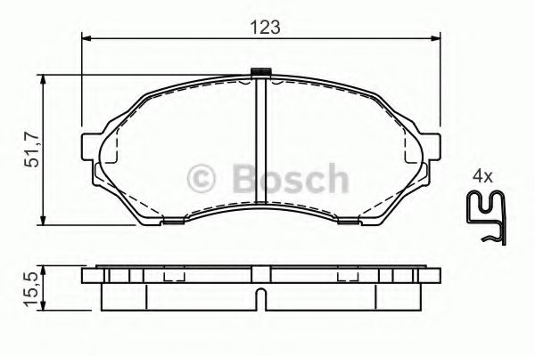 BOSCH - 0 986 424 610 - Комплект тормозных колодок, дисковый тормоз (Тормозная система)