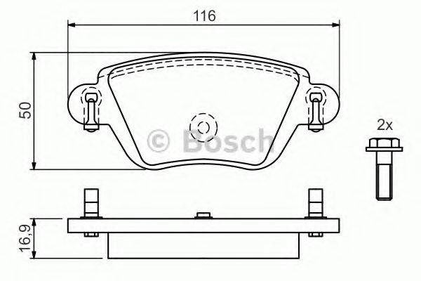 BOSCH - 0 986 424 671 - Комплект тормозных колодок, дисковый тормоз (Тормозная система)