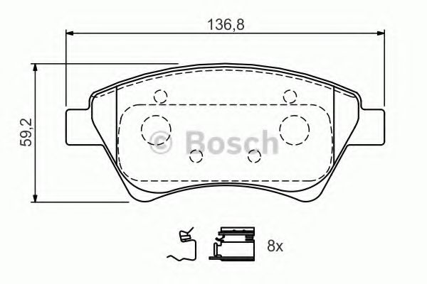 BOSCH - 0 986 424 785 - Комплект тормозных колодок, дисковый тормоз (Тормозная система)