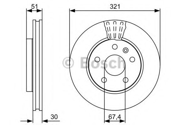 BOSCH - 0 986 479 544 - Тормозной диск (Тормозная система)