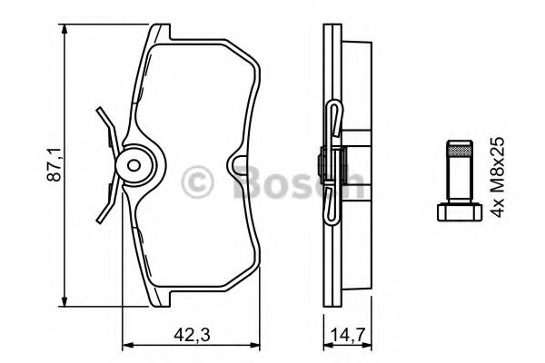 BOSCH - 0 986 494 011 - Комплект тормозных колодок, дисковый тормоз (Тормозная система)