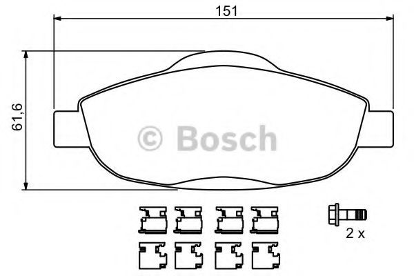 BOSCH - 0 986 494 261 - Комплект тормозных колодок, дисковый тормоз (Тормозная система)