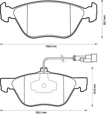 BENDIX - 571884B - Комплект тормозных колодок, дисковый тормоз