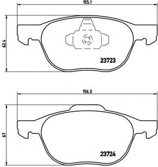 BREMBO - P 24 061 - Комплект тормозных колодок, дисковый тормоз (Тормозная система)