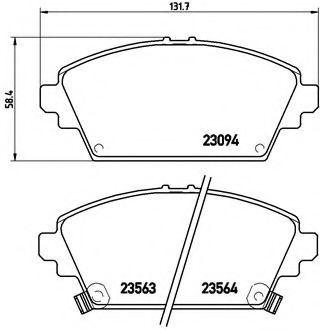 BREMBO - P 28 029 - Комплект тормозных колодок, дисковый тормоз (Тормозная система)