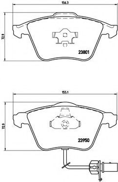 BREMBO - P 85 097 - Комплект тормозных колодок, дисковый тормоз (Тормозная система)