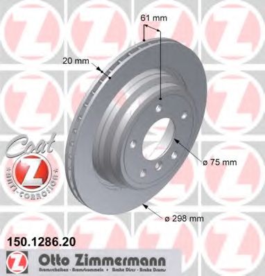 ZIMMERMANN - 150.1286.20 - Тормозной диск (Тормозная система)