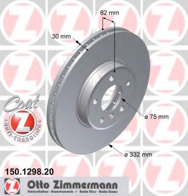 ZIMMERMANN - 150.1298.20 - Тормозной диск (Тормозная система)