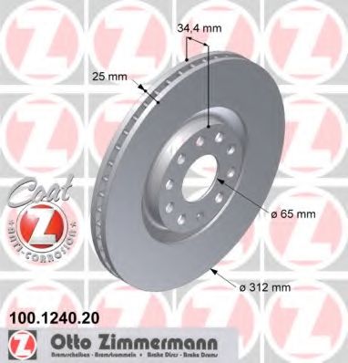 ZIMMERMANN - 100.1240.20 - Тормозной диск (Тормозная система)