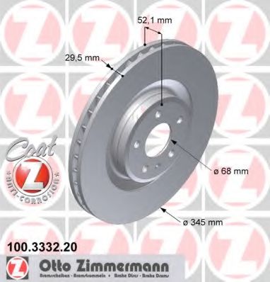 ZIMMERMANN - 100.3332.20 - Тормозной диск (Тормозная система)