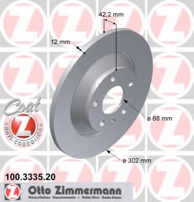 ZIMMERMANN - 100.3335.20 - Тормозной диск (Тормозная система)