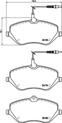 HELLA - 8DB 355 015-621 - Комплект тормозных колодок, дисковый тормоз (Тормозная система)