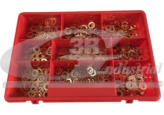 3RG - 96017 - (Box 90шт) Шайби під форсунку 81905x10шт/81291х 10шт/81292х 10шт/83244х 10шт/83252х 10шт/81247х 10шт/83700х 10шт/80541х 10шт/81215х 10шт