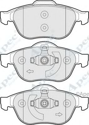 APEC BRAKING - PAD1715 - Комплект тормозных колодок, дисковый тормоз (Тормозная система)