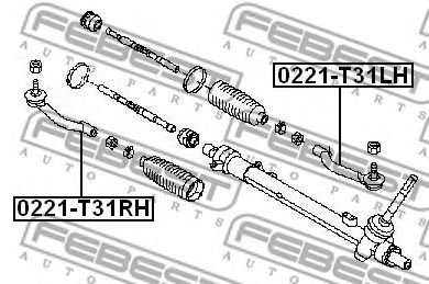 FEBEST - 0221-T31LH - Наконечник поперечной рулевой тяги (Рулевое управление)