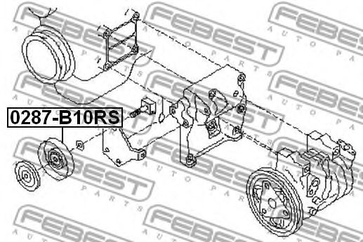 FEBEST - 0287-B10RS - Натяжной ролик, поликлиновойремень (Ременный привод)