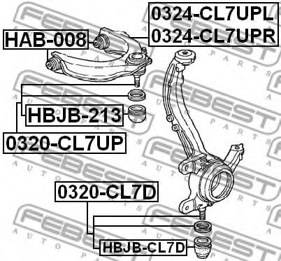 FEBEST - 0320-CL7UP - Несущий / направляющий шарнир (Подвеска колеса)