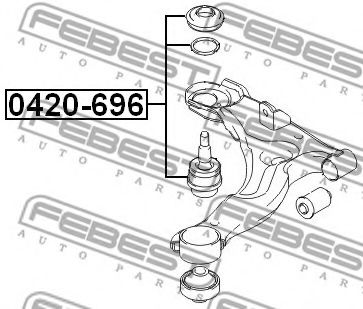 FEBEST - 0420-696 - Несущий / направляющий шарнир (Подвеска колеса)