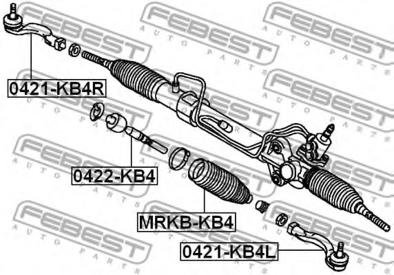 FEBEST - 0421-KB4L - Наконечник поперечной рулевой тяги (Рулевое управление)