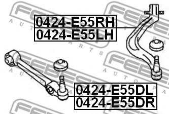 FEBEST - 0424-E55DR - Рычаг независимой подвески колеса, подвеска колеса (Подвеска колеса)